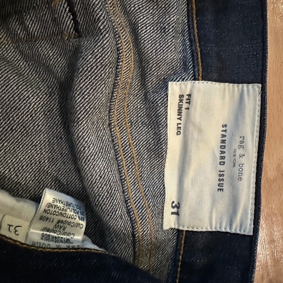 RAG & BONE - STANDARD ISSUE - FIT 1 - SKINNY SELVEDGE- 31" WAIST - Picture 3 of 5